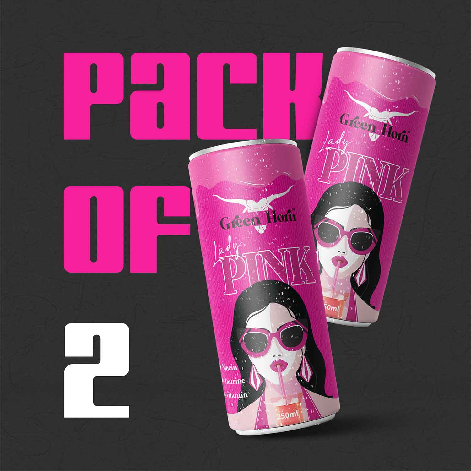 Green Horn Lady Pink Energy Drink