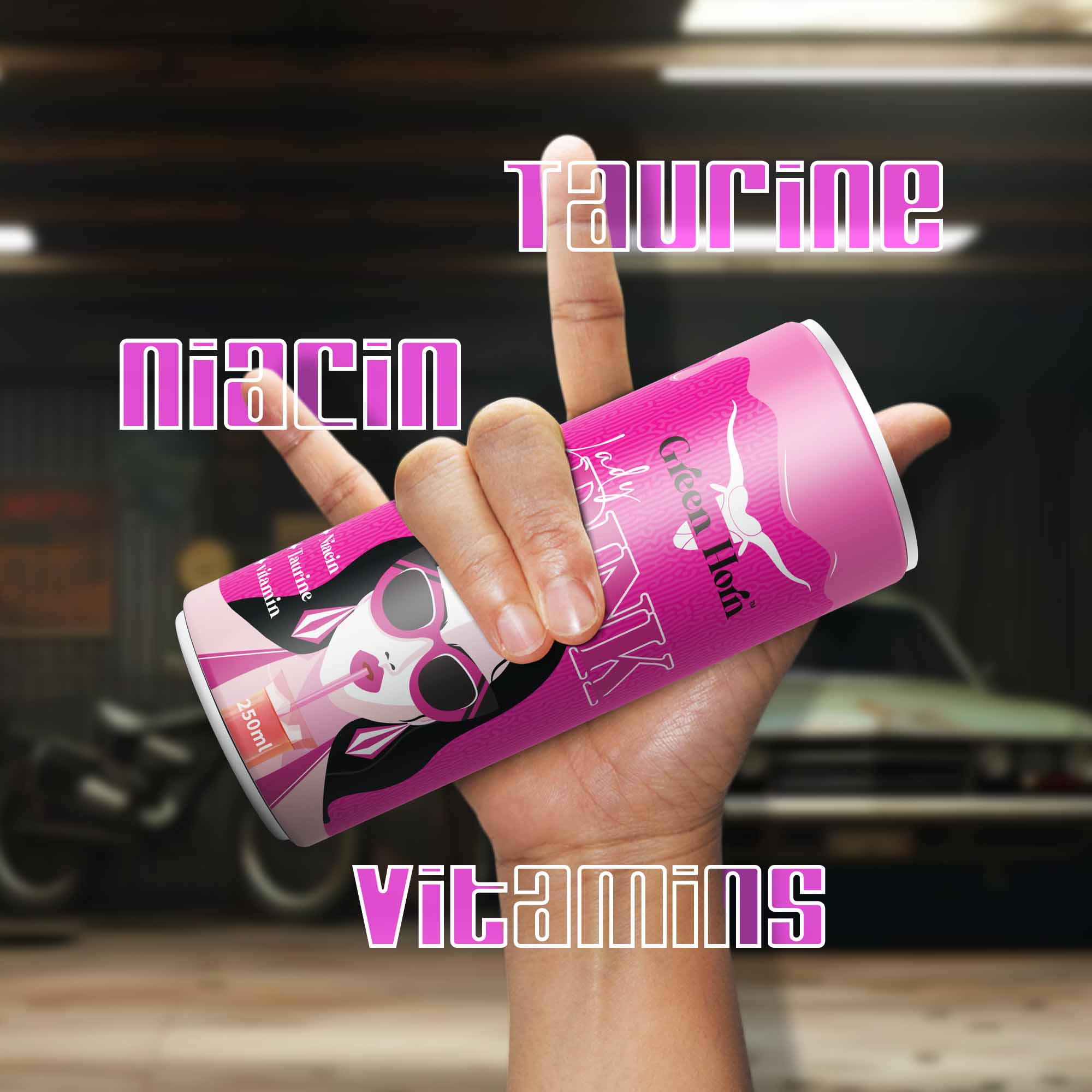 Green Horn Lady Pink Energy Drink